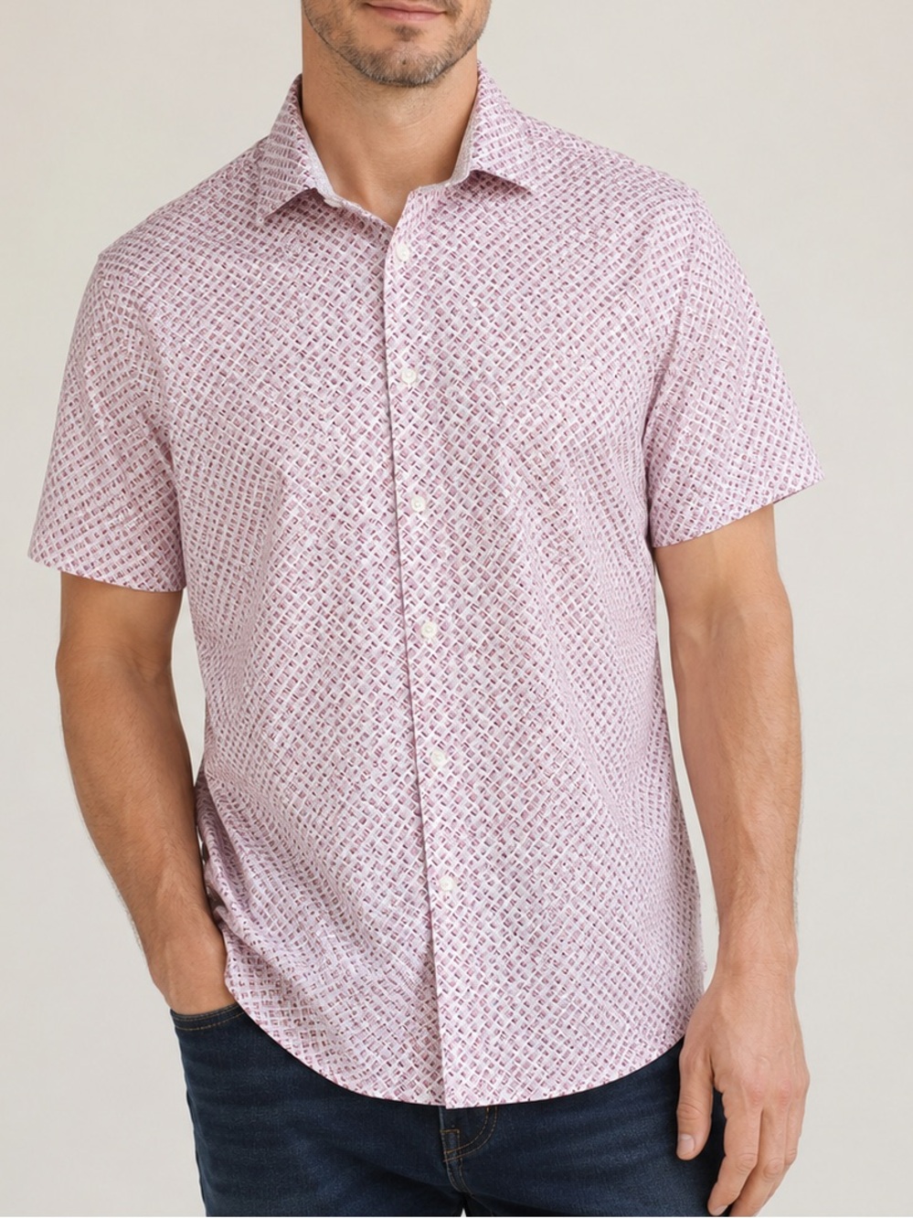 Ted Baker London Men’s Short Sleeve Button-Up Shirt